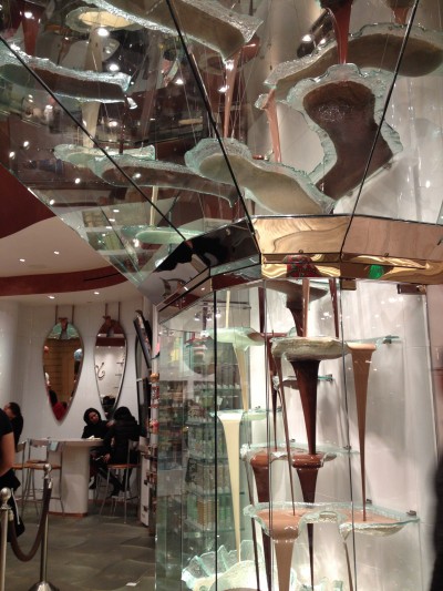Chocolate fountain in the Bellagio.