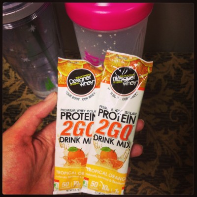 Refuled with some Designer Whey Protein 2 Go packs!