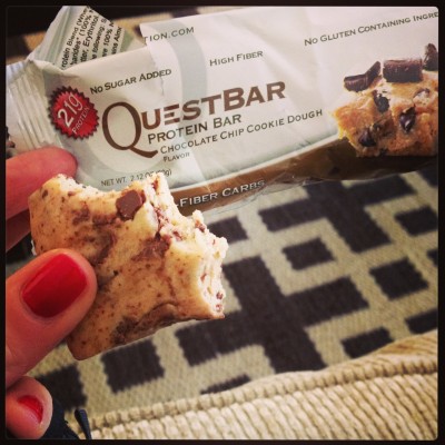 Eek!! So yummy! Chocolate Chip Cookie Dough Quest Bar!